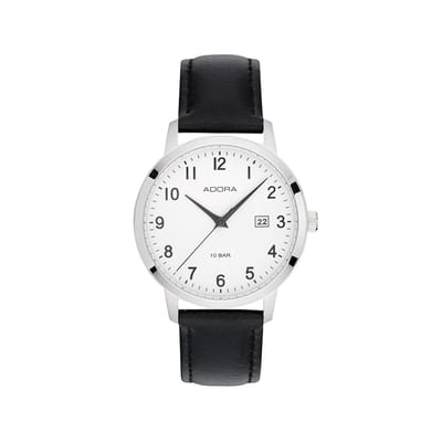 Adora AB6629 Herenhorloge – 39mm – Zilverkleurige Stalen Kast – Datum – Antiallergisch – 10 Bar