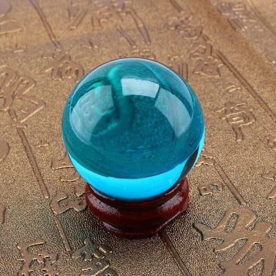 Dailygoods- Kwartsbol 40 mm - Houten Standaard - Natuurlijke Kristallen Bol - Genezende Sphere - Woondecoratie - Positieve Energie