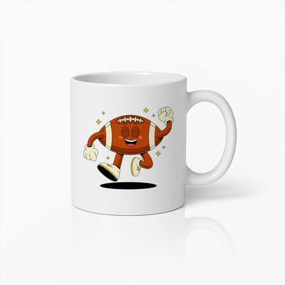Blije Voetbal Mok – Leuke Amerikaanse Voetbal Koffiekop – Perfect Cadeau voor Sportliefhebbers
