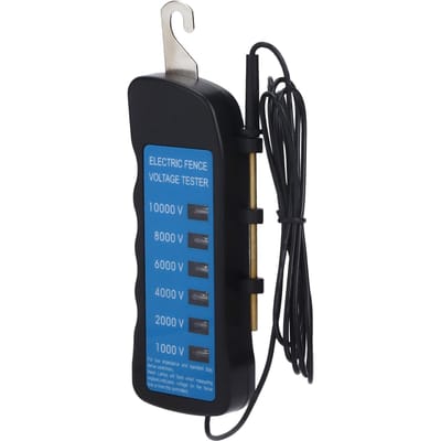 Elektrische afrasteringstester, spanningsmeter 10000V, waterdicht, draagbaar gereedschap met 6 lampjes voor agrarisch gebruik