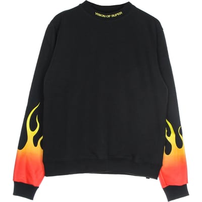 Red Shaded Flames Crewneck lichtgewicht herensweatshirt met ronde hals
