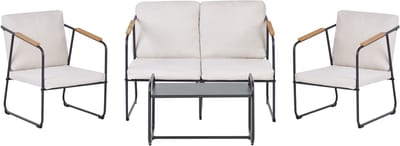 VEZZANA - Loungeset 4-zits - Lichtbeige - Staal
