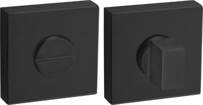 Oxloc Wc Garnituur RVS Zwart Vierkant 8mm met Kunststof Onderrozet - 1221031