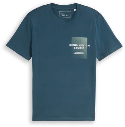 Tom Tailor Denim - T-shirt met print - Maat XS - tide petrol