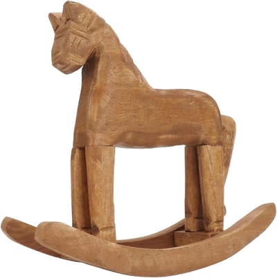 Handgemaakte Rocking Horse Decoratie - Speelgoed, Boekenkast en Ornamenten voor Kinderen, Unieke Ambachtelijke Tekeningen en Tafelaccessoires