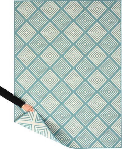 Buitenkleed ruit - Flip Gem turquoise 200x280
