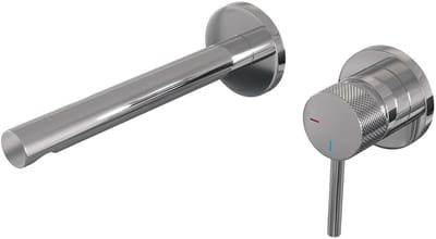 Brauer Chrome Carving Inbouw Wastafelmengkraan met Rechte Uitloop en Rozetten Model A1 Chroom