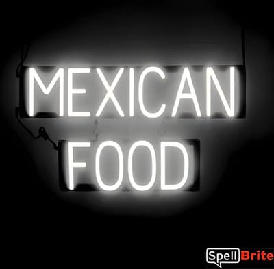 MEXICAN FOOD - Lichtreclame Neon LED bord verlicht | SpellBrite | 68 x 38 cm | 6 Dimstanden - 8 Lichtanimaties | Reclamebord neon verlichting