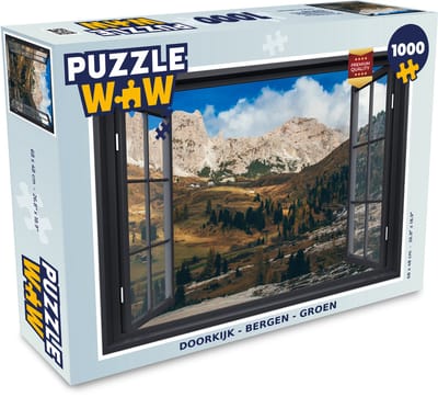Puzzel Doorkijk - Bergen - Groen - Legpuzzel - Puzzel 1000 stukjes volwassenen