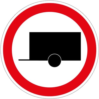 Gesloten voor aanhangers bord - C10 | gecoat dibond materiaal | 10 cm