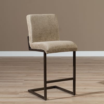 Bronx71® Velvet barkruk Lio taupe 70 cm - barstoel