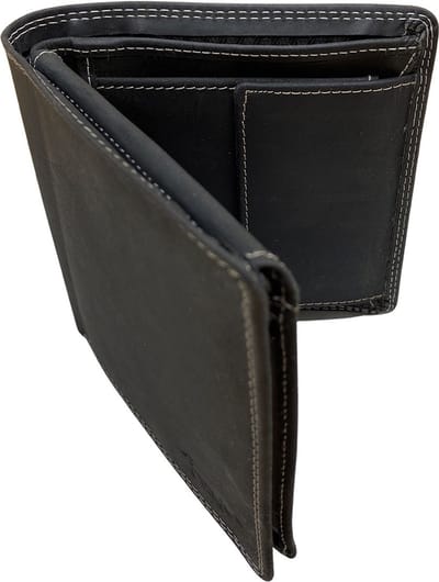 Billfold Portemonnee Heren - Buffelleer - Muntgeld Vak - Zwart - Arrigo
