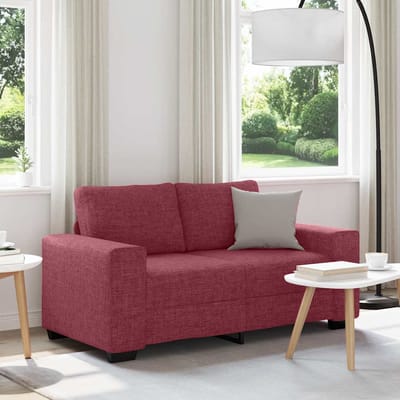 vidaXL - 2-zitsbank - wijnrood - 160x77x82 - cm - stof