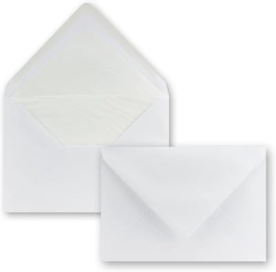 Enveloppen C5 - Luxe enveloppen - Bijzondere correspondentie - Gevoerd met zijdepapier - 15 stuks - Wit