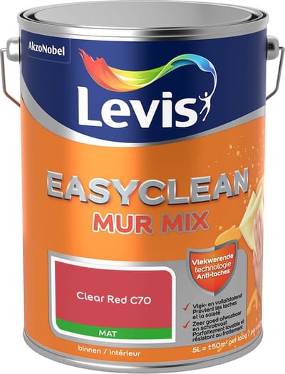 Levis - Easyclean Mur Mat Mix - Clear Red C70 - Mengverf - 5 L
