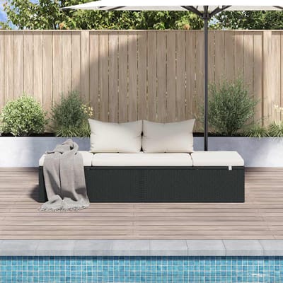 vidaXL - Tuinbed - 195x60 - cm - poly - rattan - zwart