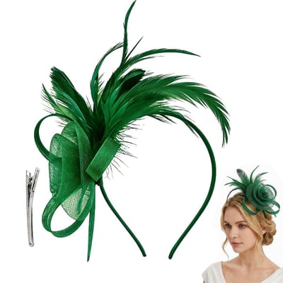 Dailygoods- Fascinator Hoogwaardige Materialen - Bloem/Gaas/Verenfascinator - Haaraccessoires Dames - Bruidsaccessoire - Lichtgewicht - Handgemaakt met Haarclip - Haaraccessoire