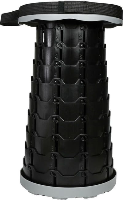 Benson Opvouwbare kruk - grijs - kunststof - D25 x 45 cm - inklapbare stoel