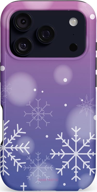 Casetastic hoesje geschikt voor Apple iPhone 17 Pro - MagSafe - Dubbellaagse bescherming - Winter Sneeuw Paarse Roze Gloed - Fashion Case - Lavendel