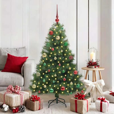 vidaXL - Kunstkerstboom - met - 150 - LED - met - standaard - Groen - 150 - cm - PE - en - PVC