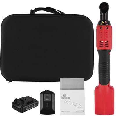 Geevorks 3/8-inch 20V snoerloze elektrische ratelsleutel 380RPM variabele snelheid 60N.m Power Ratcheting UK Plug rood