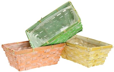 Frietmandenset vierkant veelkleurig 20/11cm 8 stuks, 8 Stück