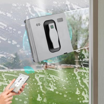 Automatische Ramenwasser - Glasreiniger App - Streeploos Ramen - Ultrasonische Spray - 215 cm - Zilver Grijs