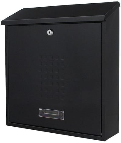 Brievenbus met Klep - Brievenbus - Post Ontvangen - Naamplaat en Kijkvenster - 400 x 365 x 115 mm - Zwart-grijs