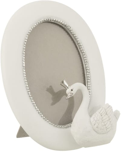 J-Line fotolijst Zwaan - polyresin - wit/zilver