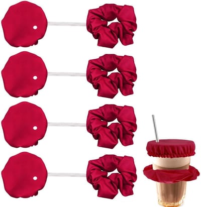 Dailygoods- Drinkdeksel Set van 4 - Dekselbeschermer voor Feesten - Anti-Spike - Herbruikbaar - Stijlvol - Bescherming tegen Verontreinigingen - Drinkhoes