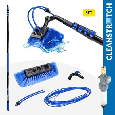 D&L Cleanstretch Aluminium Telescoopsteel met Vijfzijdige Borstel - 6m