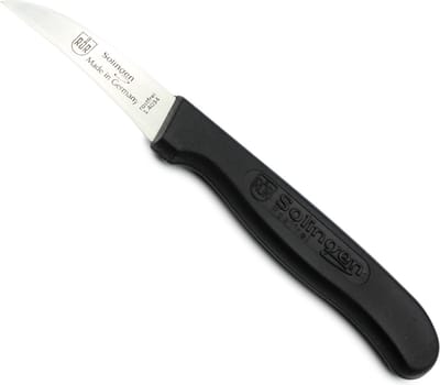 RÖR Solingen Aardappelschilmes – RVS – Krom – Lemmet 5,5 cm – Heft Kunststof Zwart – Anti Slip