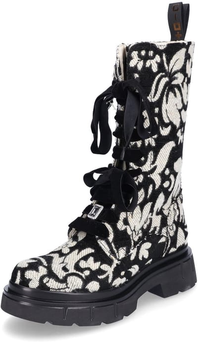Gio+ dames halfhoge laarzen zwart wit