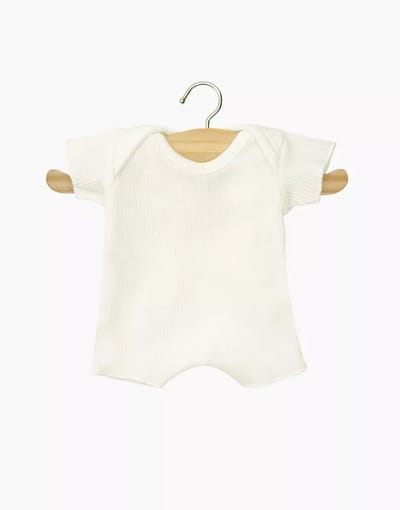 Minikane Poppenkleding Wit Rompertje 28 cm