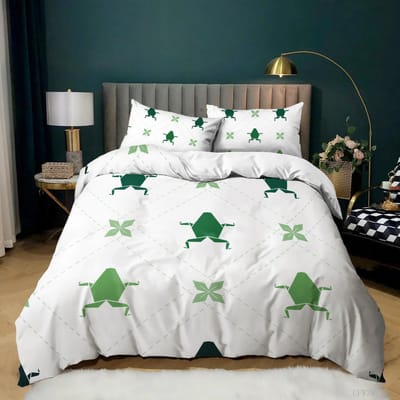 Dieren Kikkers Dekbedovertrek Set King Queen Size Groen Lieflijke Cartoon Kikker Beddengoed Set Kinderen Pad 2/3 stuks Polyester Dekbedovertrek 70x133cm 2pcs
