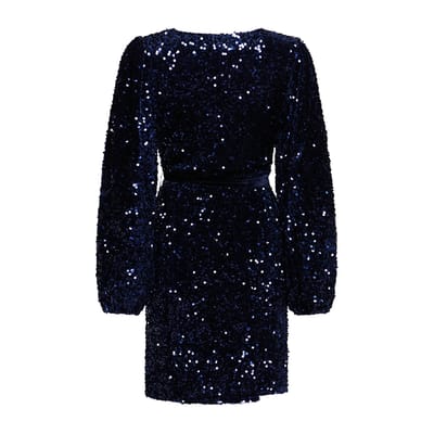 Teagan wikkeljurk in blauw