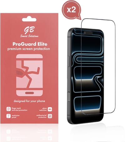 GB ProGuard Elite Screenprotector voor iPhone 17 Pro - 2 stuks – Gehard Glas – Volledige Dekking – Krasbestendig & Schokabsorberend