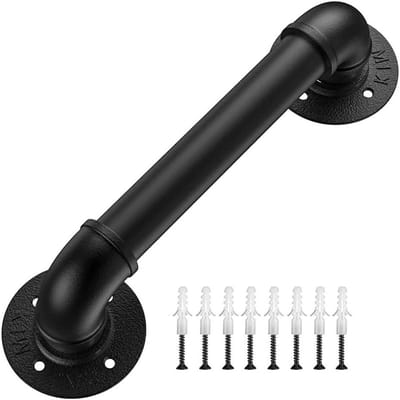 Industriële Leuning - Grijpstang Trap - Veilig Traplopen - Hoge Kwaliteit Ijzer - 183 cm - Zwart