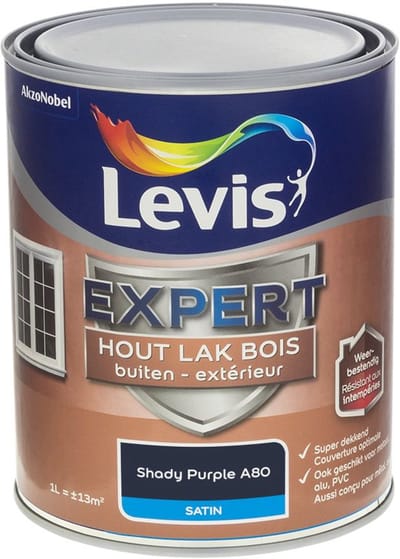 Levis - Expert Hout Lak Buiten Satin Mix - Shady Purple A80 - Mengverf - 1 L