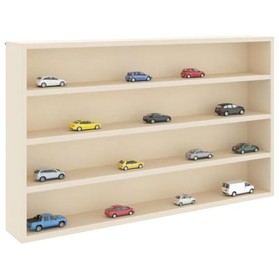 vidaXL - Wanddisplaykast - Muurmontage - Beige - 60 - x - 8,5 - x - 37 - cm - Bewerkt - hout