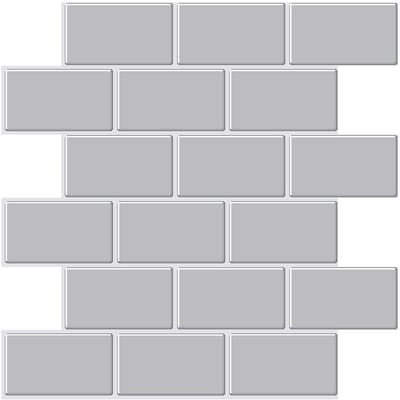 10 stuks zelfklevende keukentegels – 30,5x30,5 CM – Waterdicht & spatscherm stickers – Lichtgrijs