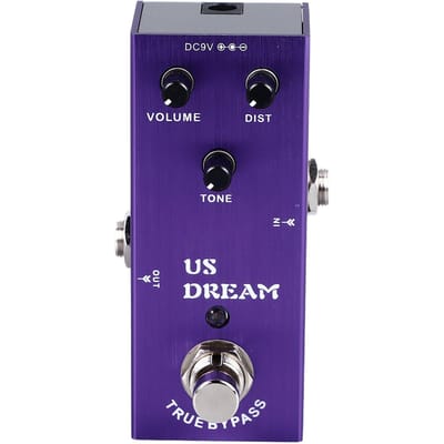 Pédale d'Effet Distorsion pour Guitare Coque Métallique Multiples Tonalités Réglage par Bouton Pédale d'Effet pour Guitare Électrique AN‑03 Violet AN‑03 Purple blue