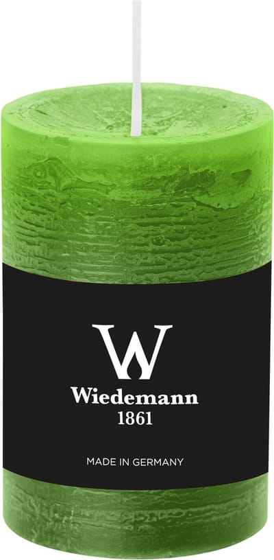 Wiedemann Cilinderkaars/stompkaars - rustieke kaars - lichtgroen - 6 x 9 cm - 30 branduren