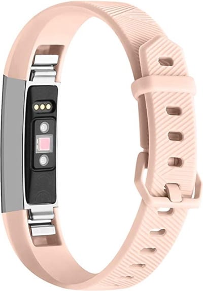 By Qubix - Compatible Fitbit bandje - Geschikt voor Fitbit Alta HR siliconen bandje met gesp - Maat: Large - Beige Smartwatch bandje