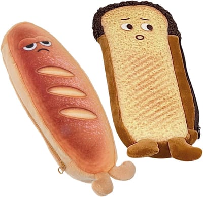 Etui voor kinderen - Potloodzak studententas - Georganiseerde opslag - Broodvormig ontwerp - 20 x 8 cm - Oranje