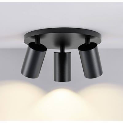 Deko-Light CAN TILT plafondspot, zwart, Ø 25 cm, 3-lamps metaal GU10
