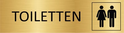 CombiCraft deurbordje Toiletten in goud met tape - 165 x 45 mm