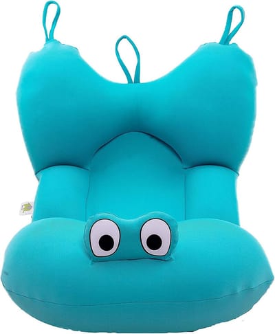 Babybadkussen - Badondersteuning - Veilig Baden - Microparels Vulling - 43x32x8cm - Blauw