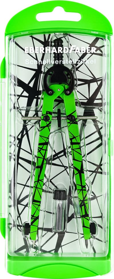 Eberhard Faber snelverstelpasser - zwart/neon groen - met potloodstiftjes - EF-571703