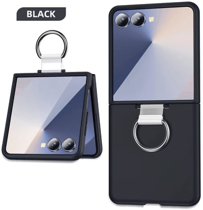 Casemania – Backcover – Geschikt voor Samsung Z Flip 7 - Ring - Zwart